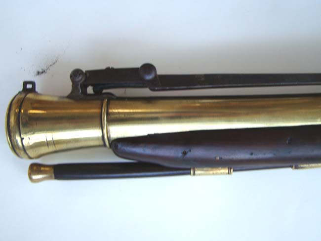 An English Revolutionary War period blunderbuss with spring mounted bayonet by Joseph Heylin of London circa 1775-1780. — image 9